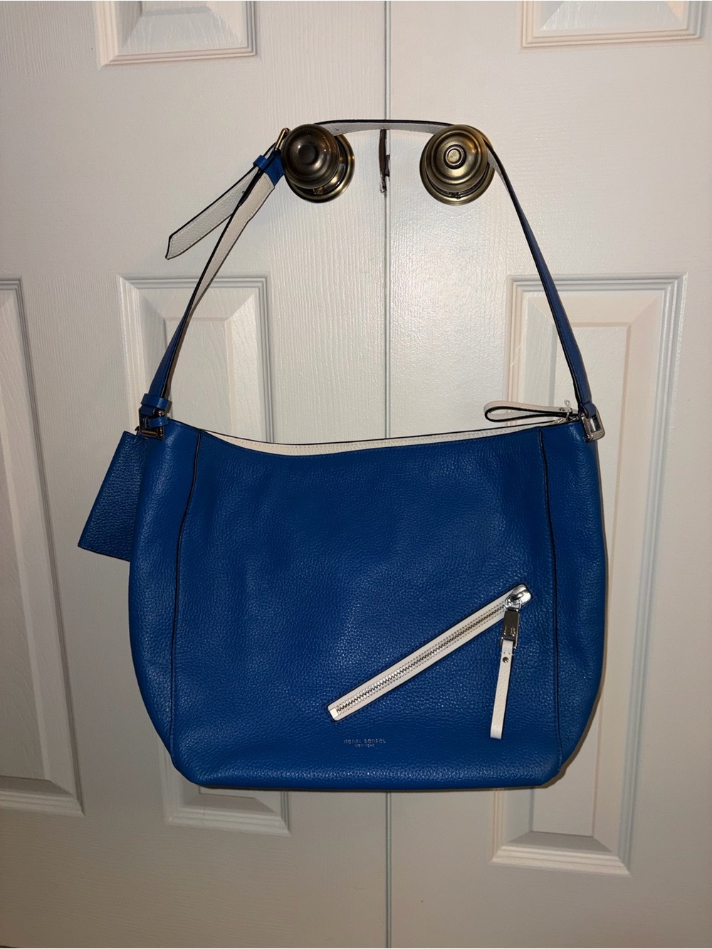 Henri Bendel Bright Blue Leather Satchel W/ Coin Purse